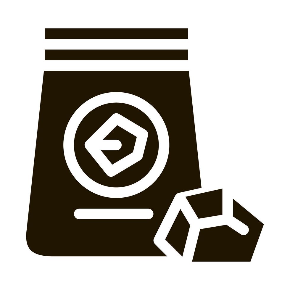 coal in bag icon Vector Glyph Illustration