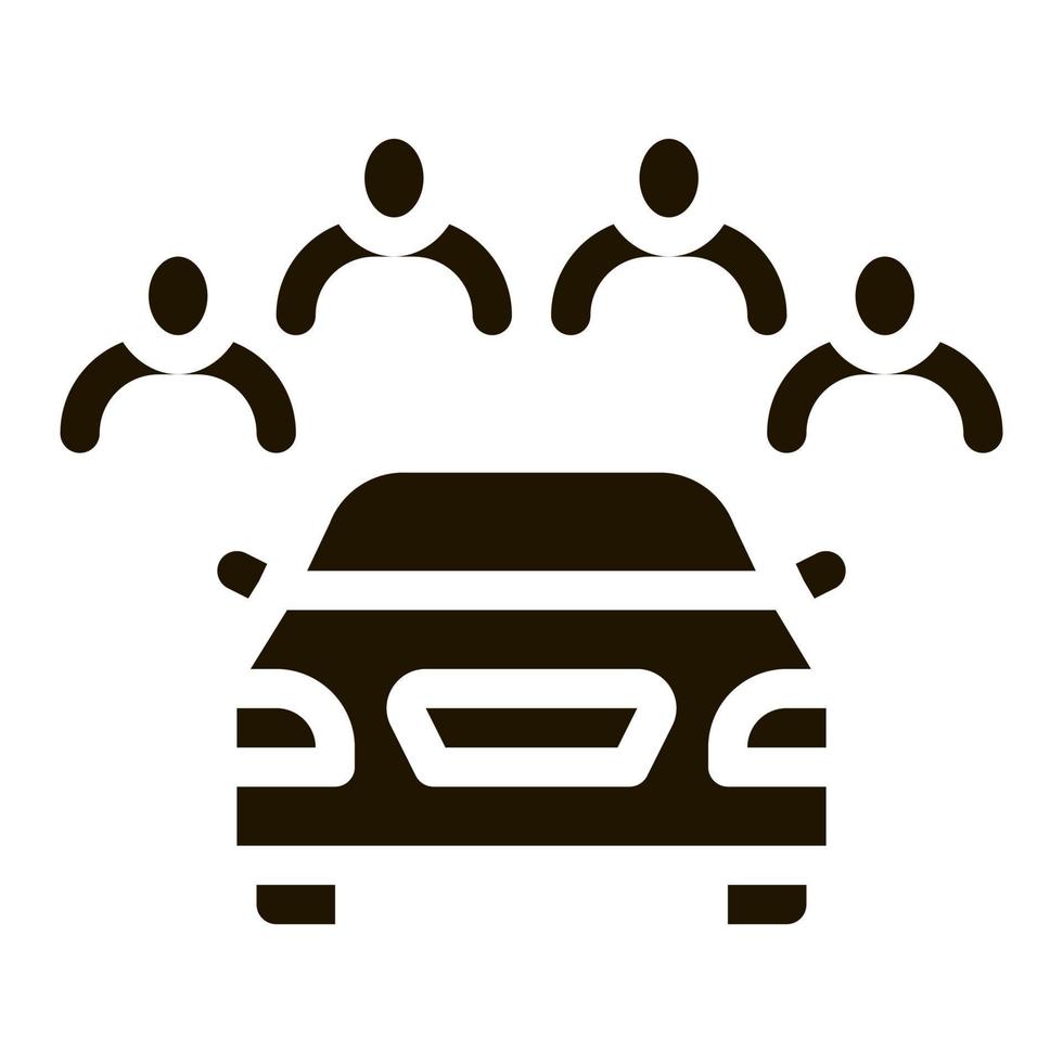 inspection of machine by group of people icon Vector Glyph Illustration