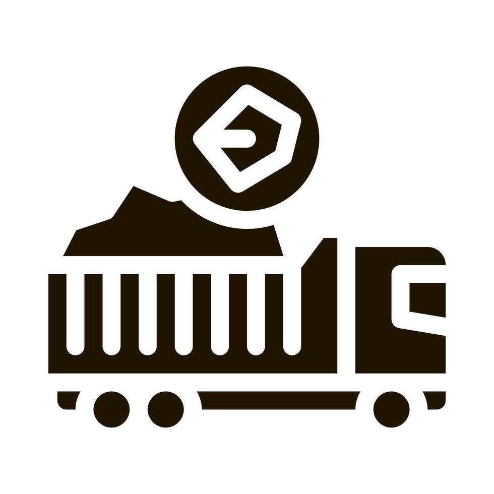 coal truck icon Vector Glyph Illustration