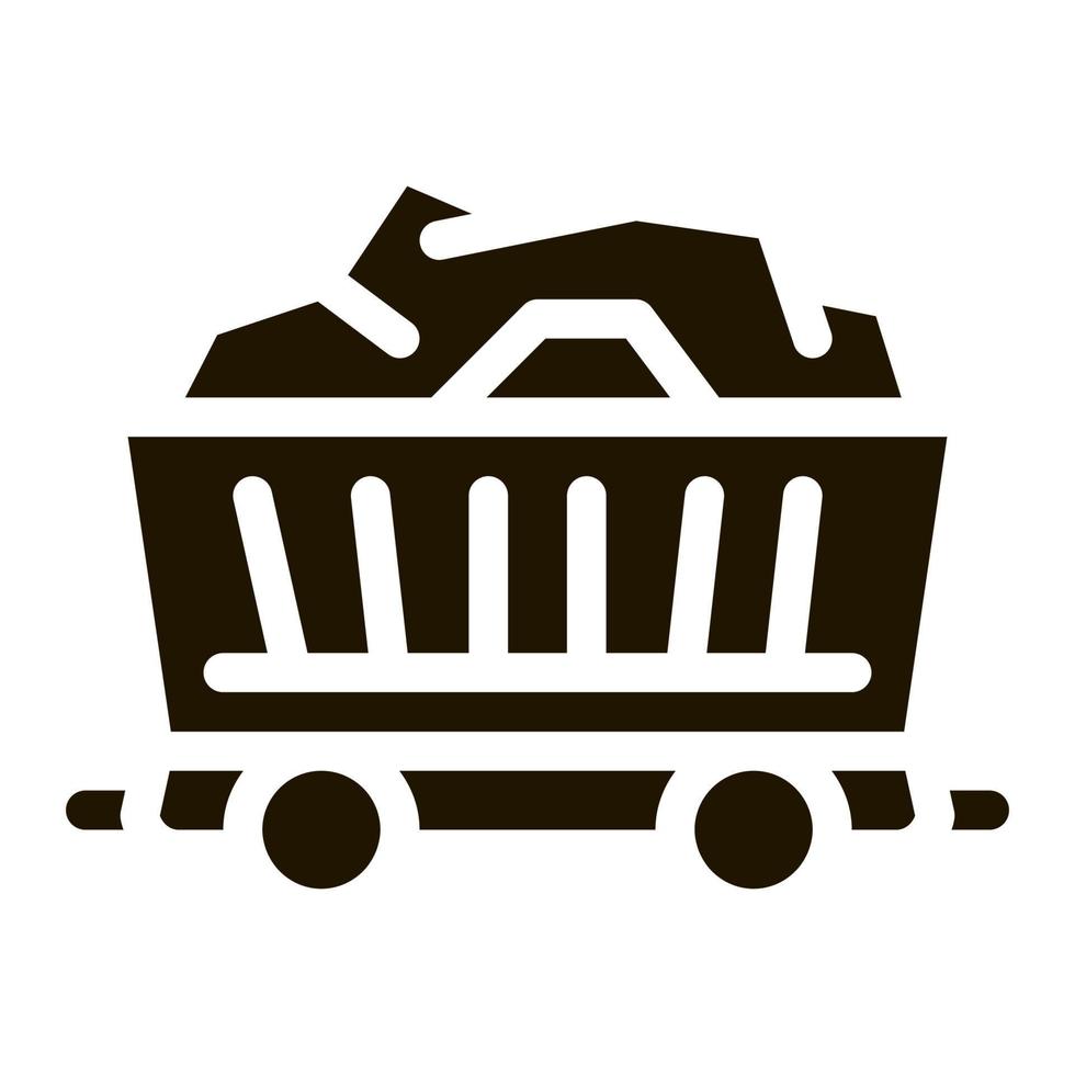 coal cart icon Vector Glyph Illustration