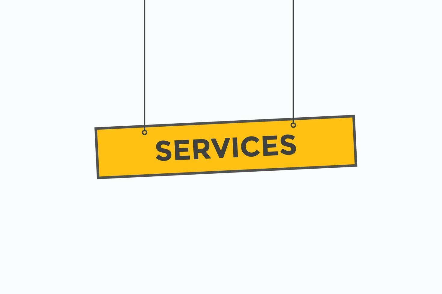 vectores de botón de servicios.servicios de burbuja de voz de etiqueta de signo