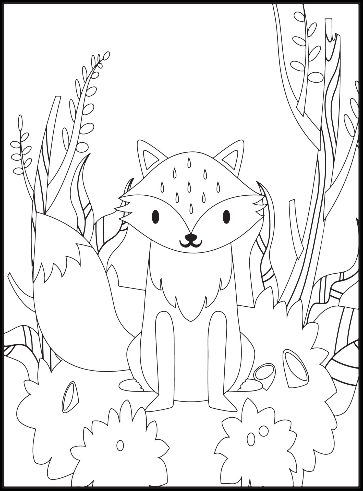 Cute Fox Coloring Sheets Printable Coloring Pages