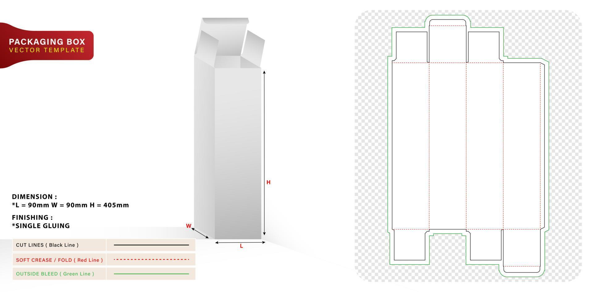 ilustración de una caja de embalaje diseños de concepto troquelados con imágenes visuales en 3d para leches, jugos, alimentos, panaderías, compartimentos de productos diseños únicos, portapaquetes conceptual minimalista, bolsas de paquetes vector