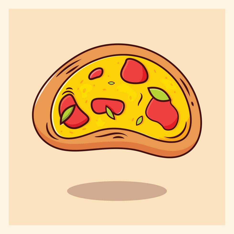 ilustración de icono de dibujos animados de pizza concepto de icono de comida rápida. ilustración vectorial estilo de dibujos animados plana vector