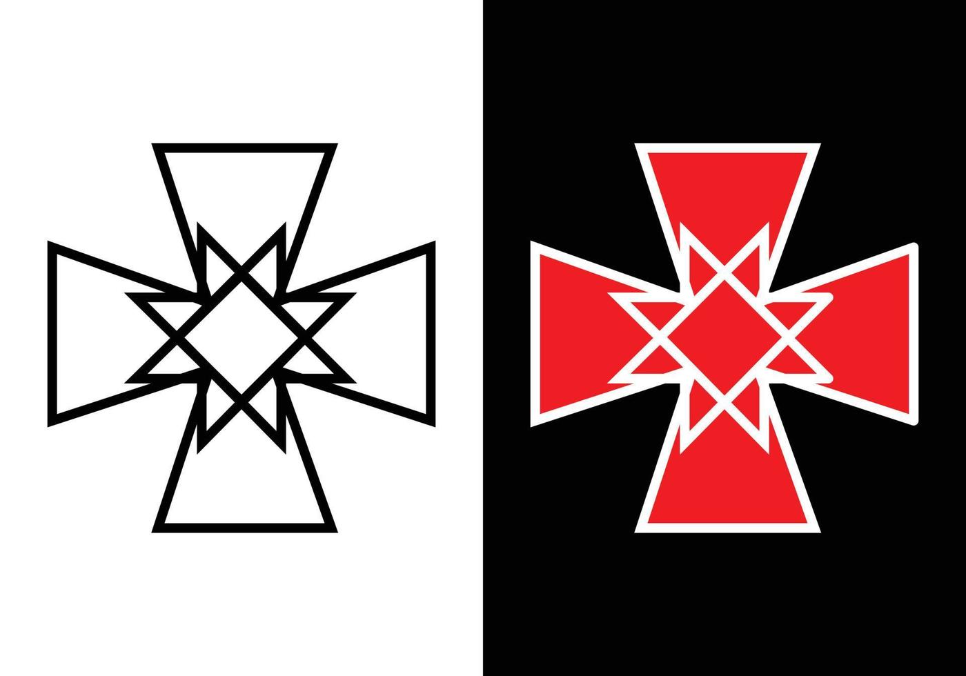 the knight templar cross icon modified in such a way. logo illustration vector. vector