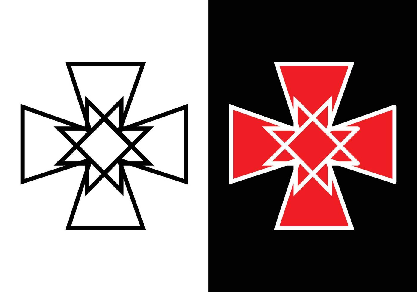 el icono de la cruz del caballero templario modificado de tal manera. vector de ilustración de logotipo.