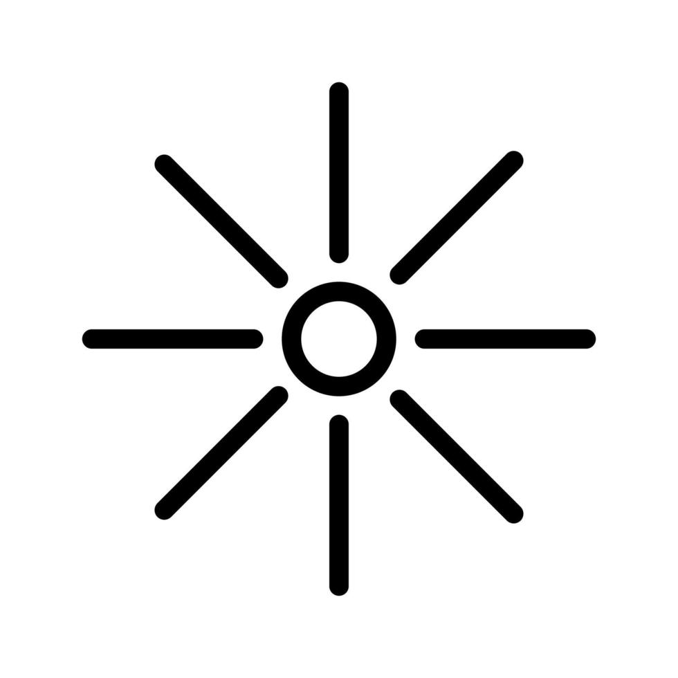 Sun line icon isolated on white background. Black flat thin icon on modern outline style. Linear symbol and editable stroke. Simple and pixel perfect stroke vector illustration.