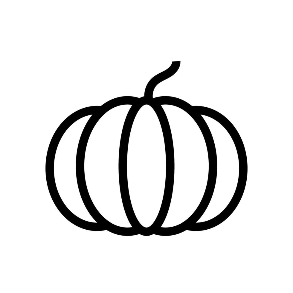 Pumpkin line icon isolated on white background. Black flat thin icon on modern outline style. Linear symbol and editable stroke. Simple and pixel perfect stroke vector illustration.