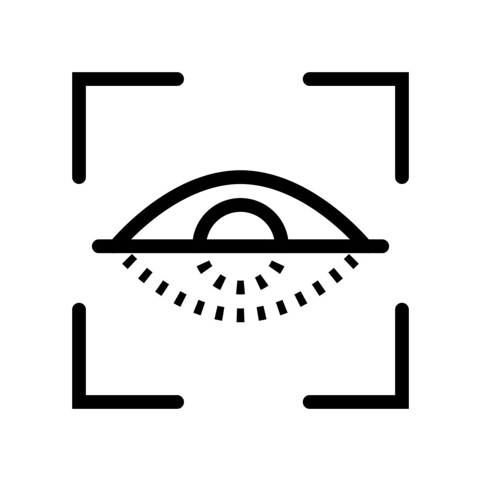Retina scan line icon isolated on white background. Black flat thin icon on modern outline style. Linear symbol and editable stroke. Simple and pixel perfect stroke vector illustration