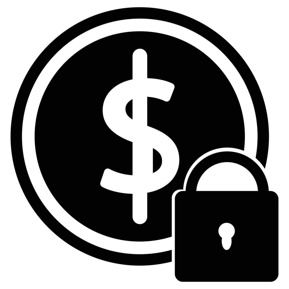 Securing Money Business Solid Black Icon vector