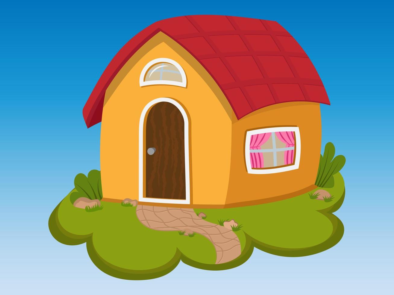 cute old village little houses. cute fairytale homes vector Illustration. cute little hut