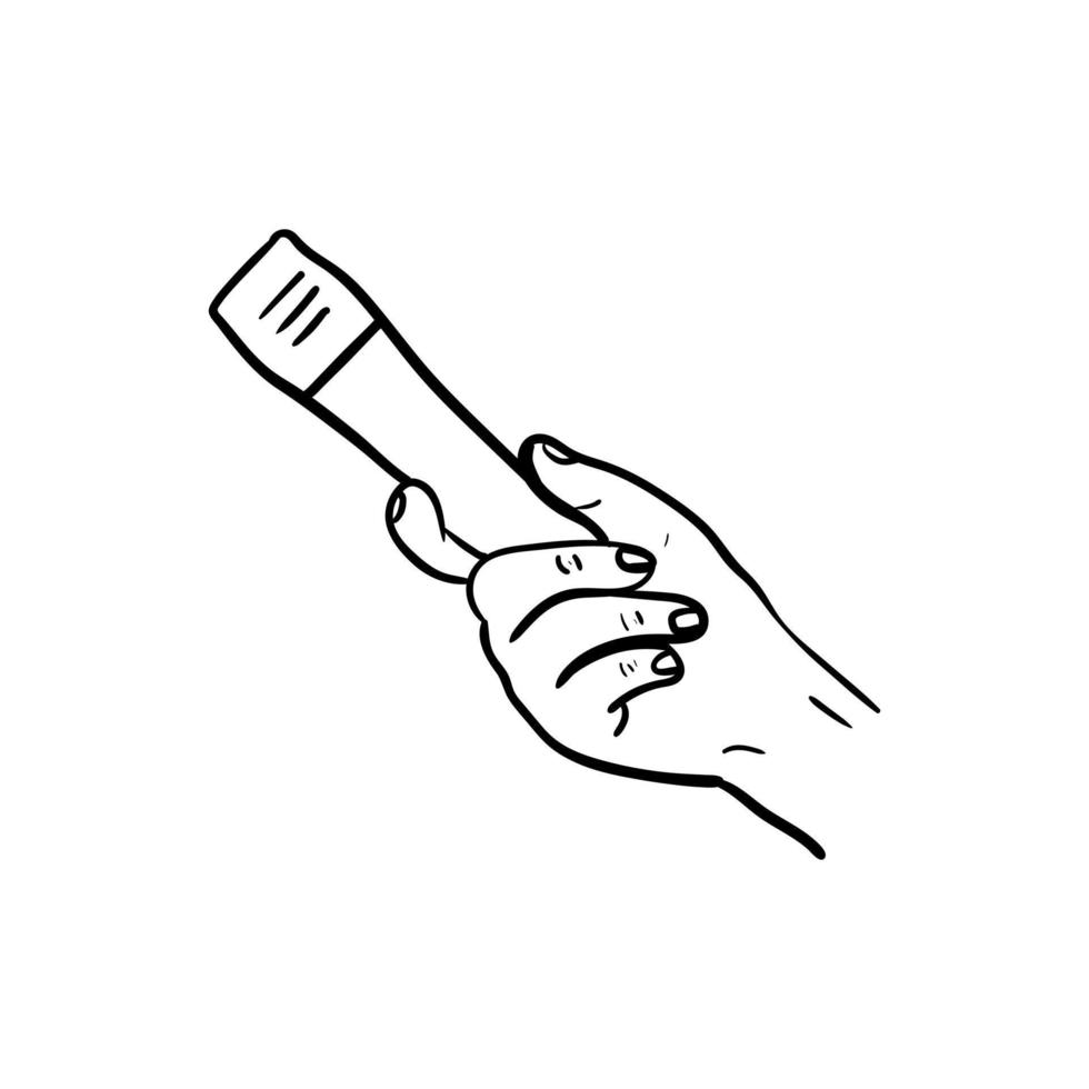 illustration of a hand holding a microphone,hand drawn icon of a hand holding a microphone vector