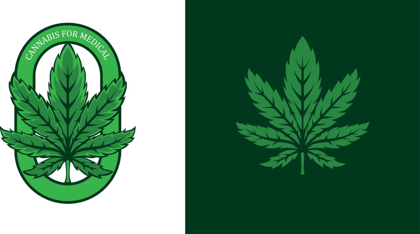 ilustración de vector de logotipo de hoja de cannabis