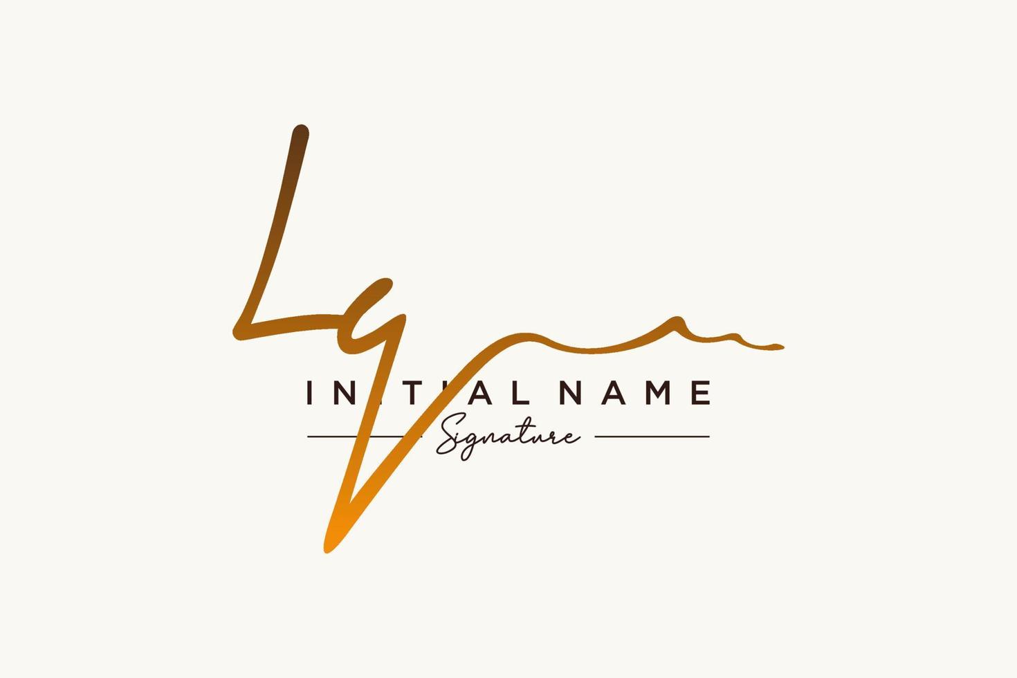 Initial LQ signature logo template vector. Hand drawn Calligraphy lettering Vector illustration.