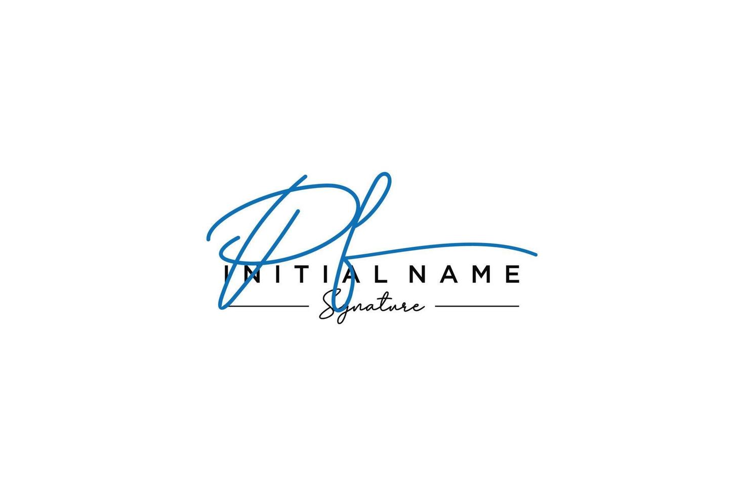 Initial PF signature logo template vector. Hand drawn Calligraphy lettering Vector illustration.