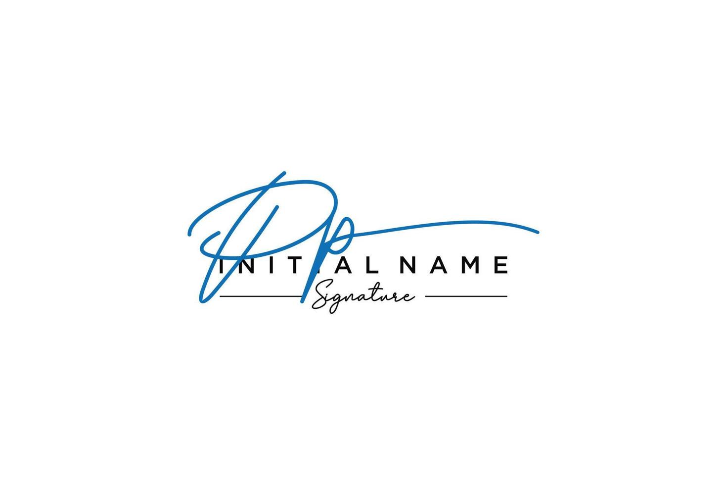 Initial PP signature logo template vector. Hand drawn Calligraphy lettering Vector illustration.