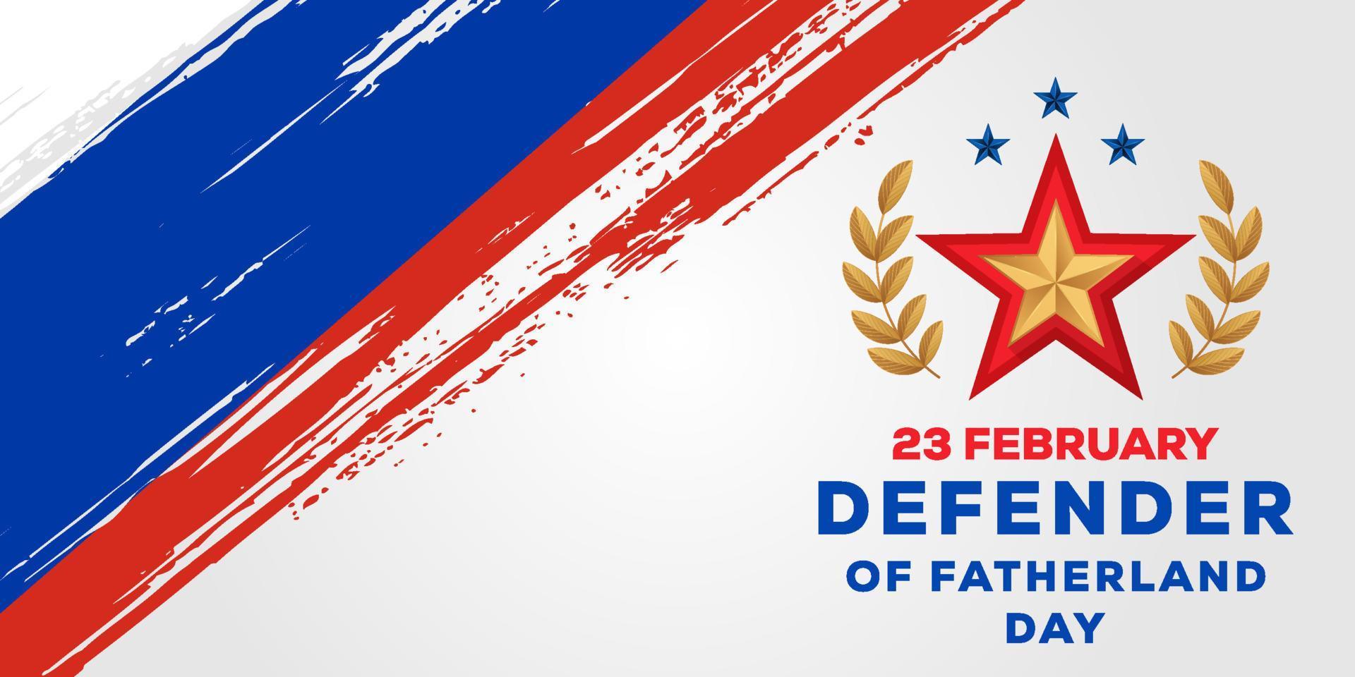 flat design horizontal banner 23 february defender of fatherland day vector