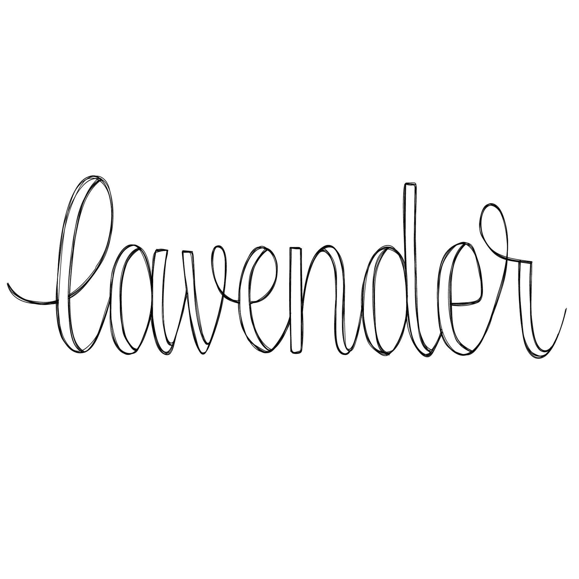 Lettering. Line art. Cursive. Word lavender. 17503380 Vector Art at