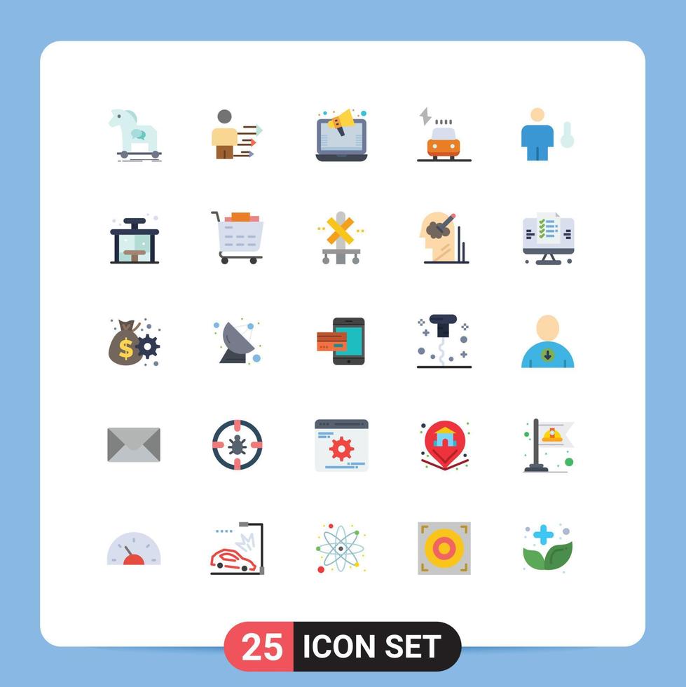 paquete de iconos de vectores de stock de 25 signos y símbolos de línea para elementos de diseño de vectores editables de marketing en línea de carga moderna eléctrica de avatar