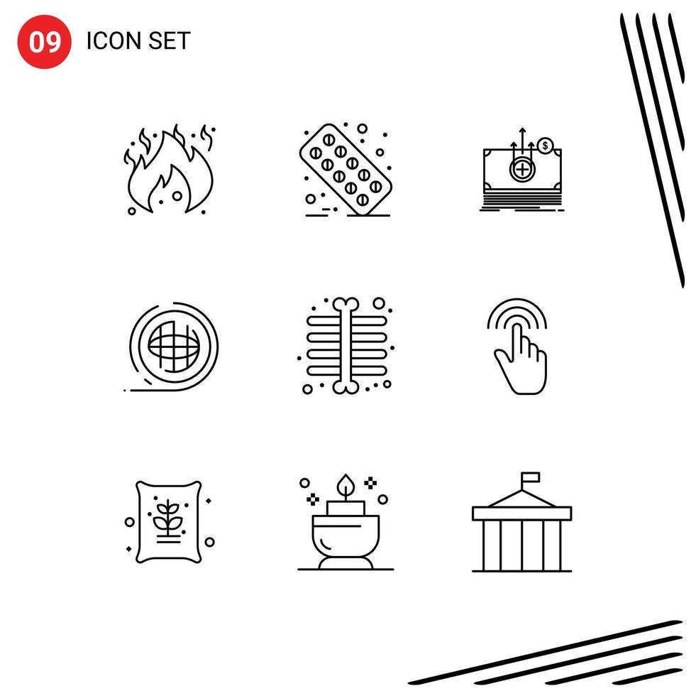 Set of 9 Commercial Outlines pack for ray terra dollar shaping environment Editable Vector Design Elements