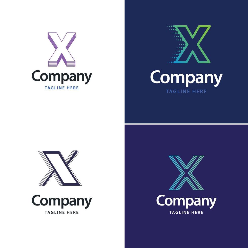 Letter X Big Logo Pack Design Creative Modern logos design for your business vector
