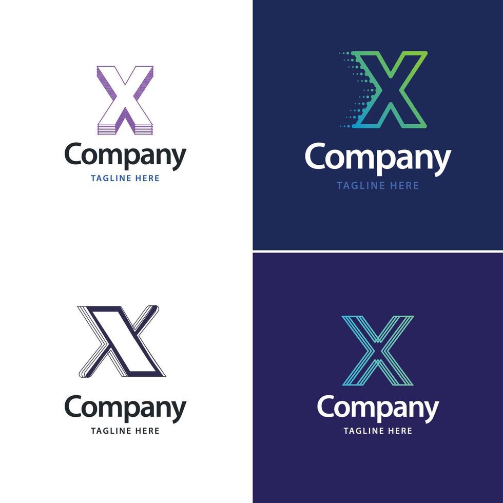 diseño de paquete de logotipo grande de letra x diseño de logotipos modernos y creativos para su negocio vector