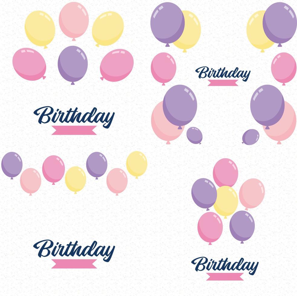 Happy Birthday announcement poster. flyer. and greeting card in a flat style vector