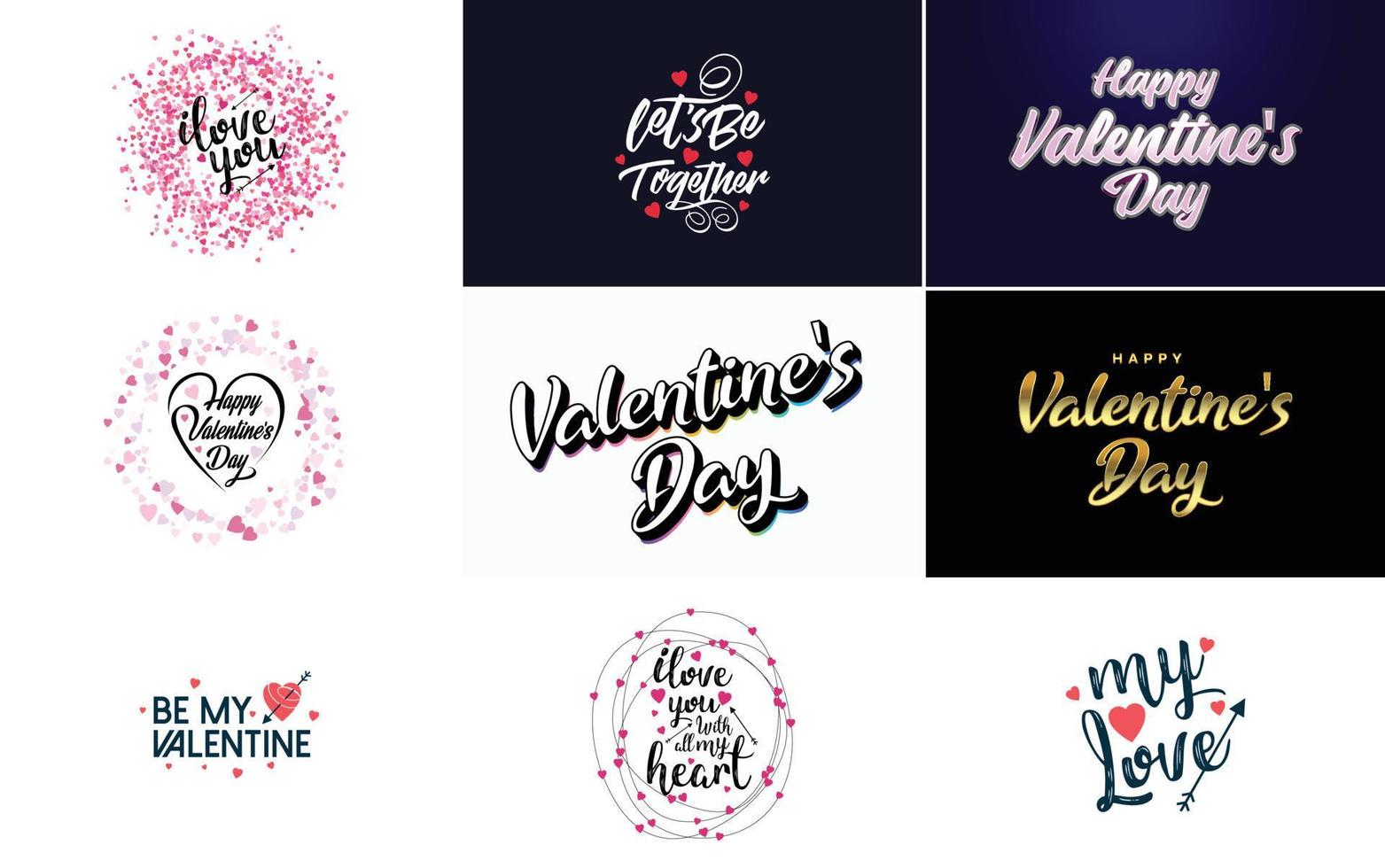 Be My Valentine lettering with a heart design. suitable for use in Valentine's Day cards and invitations vector