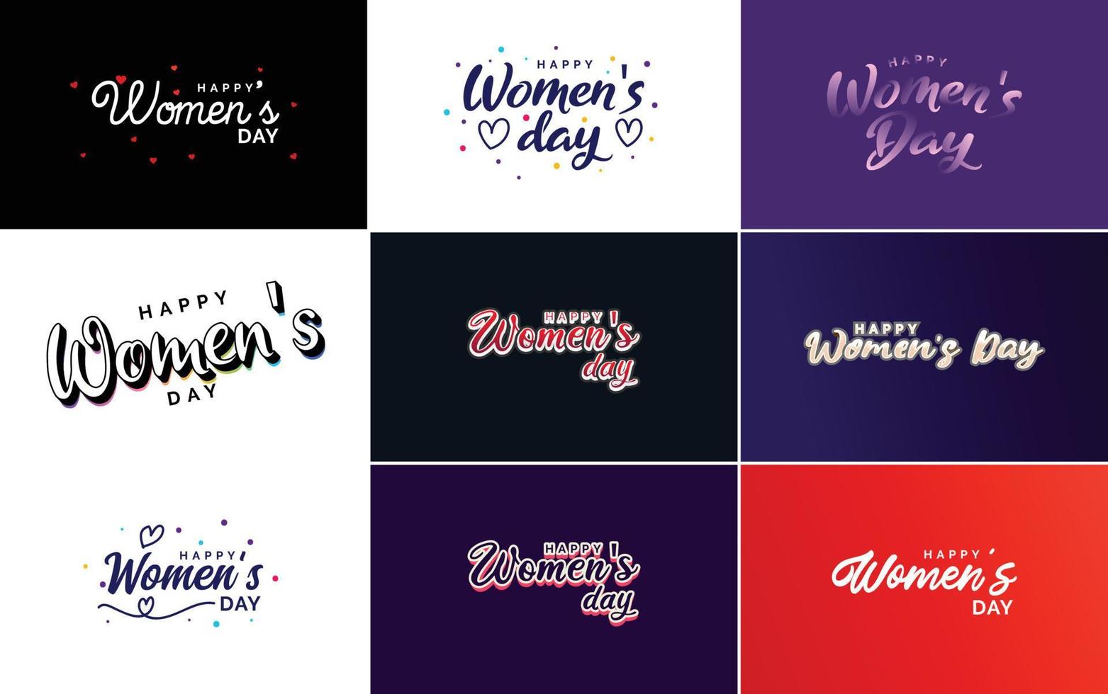 International Women's Day lettering with a love shape. suitable for use in cards. invitations. banners. posters. postcards. stickers. and social media posts vector
