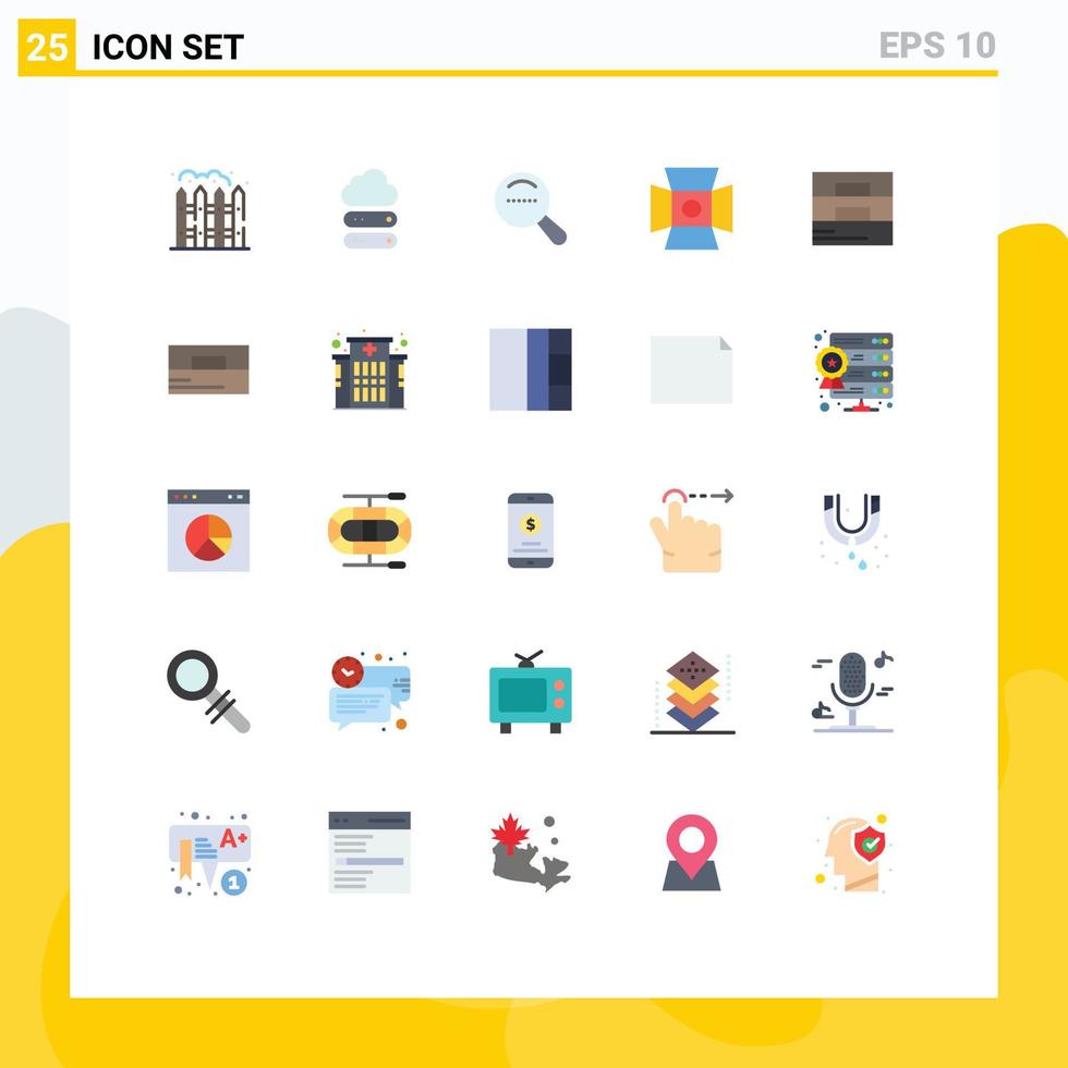 símbolos de iconos universales grupo de 25 colores planos modernos de cartera accesorios de búsqueda de moda fotografía elementos de diseño vectorial editables vector