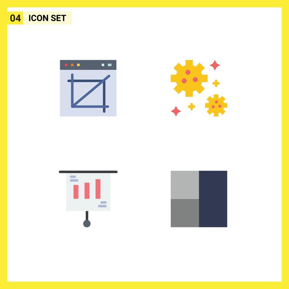 4 Thematic Vector Flat Icons and Editable Symbols of app marketing web meteor sale Editable Vector Design Elements