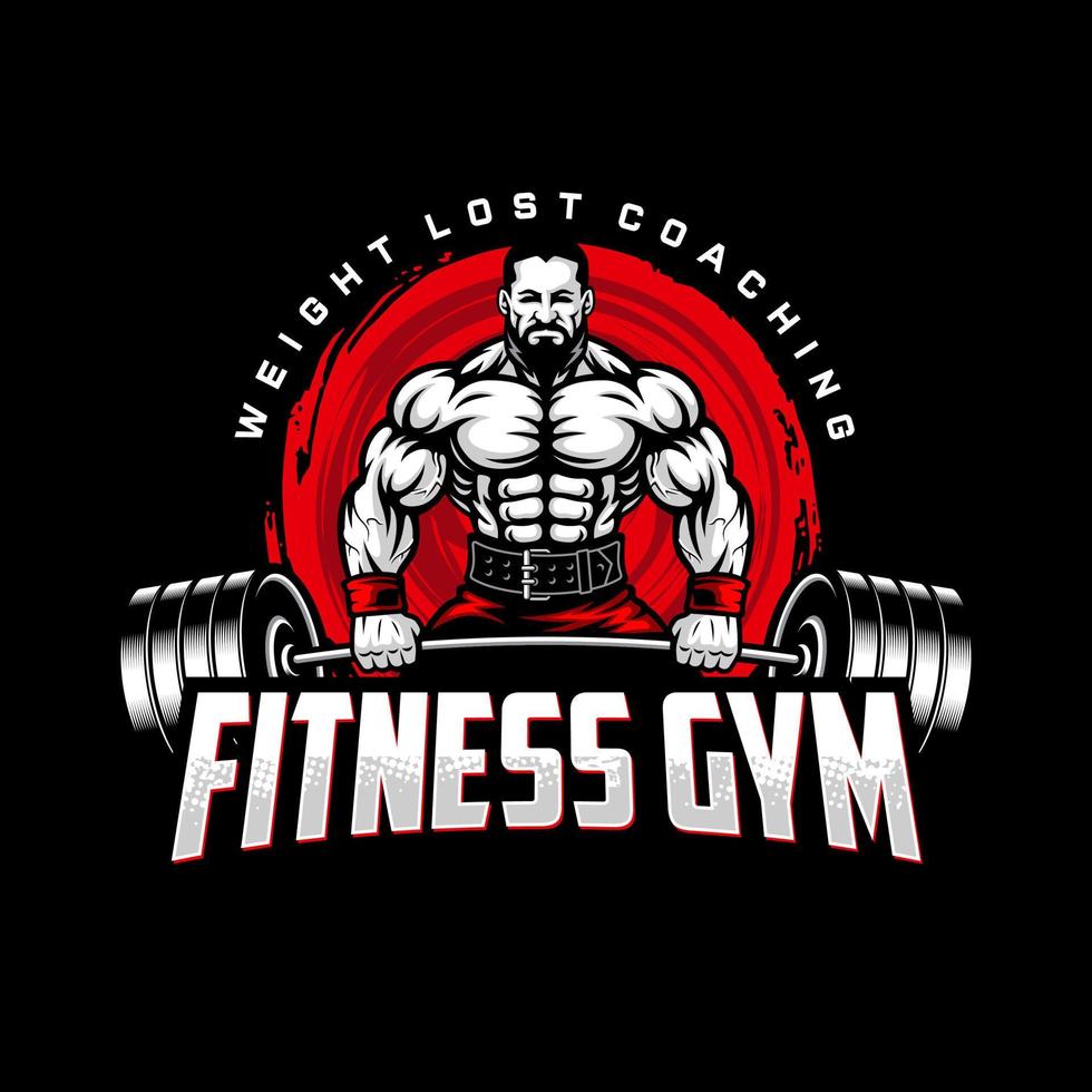 Bodybuilding emblem and Gym Logo Design Vector Template