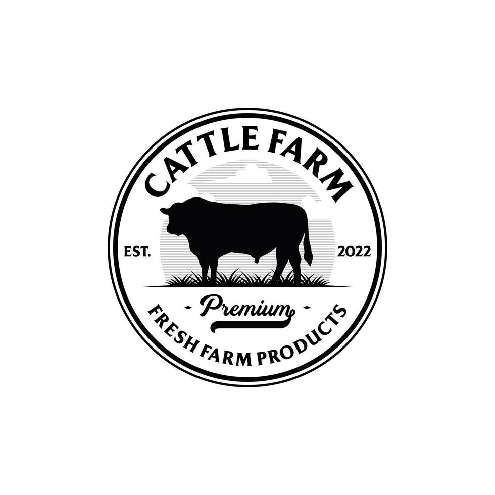 Cattle Farm Logo Vector Template