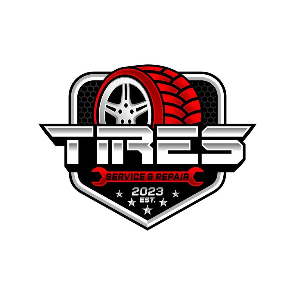 Tires logo design template, silhouette wheel vector illustration.