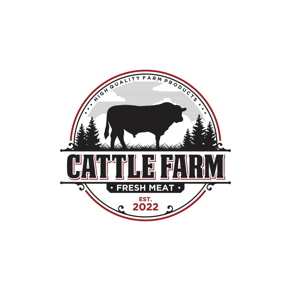 Cattle Farm Logo Vector Template 17503799 Vector Art at Vecteezy