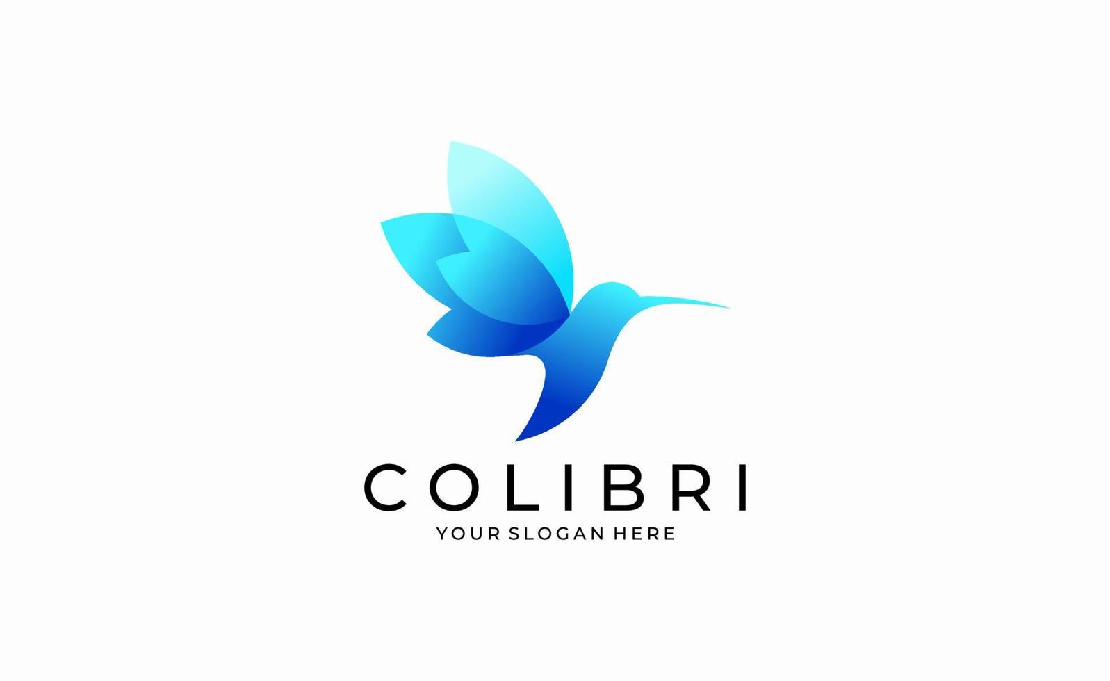 Beautiful Bird Hummingbird Colibri Colorful Logo Design Vector Template