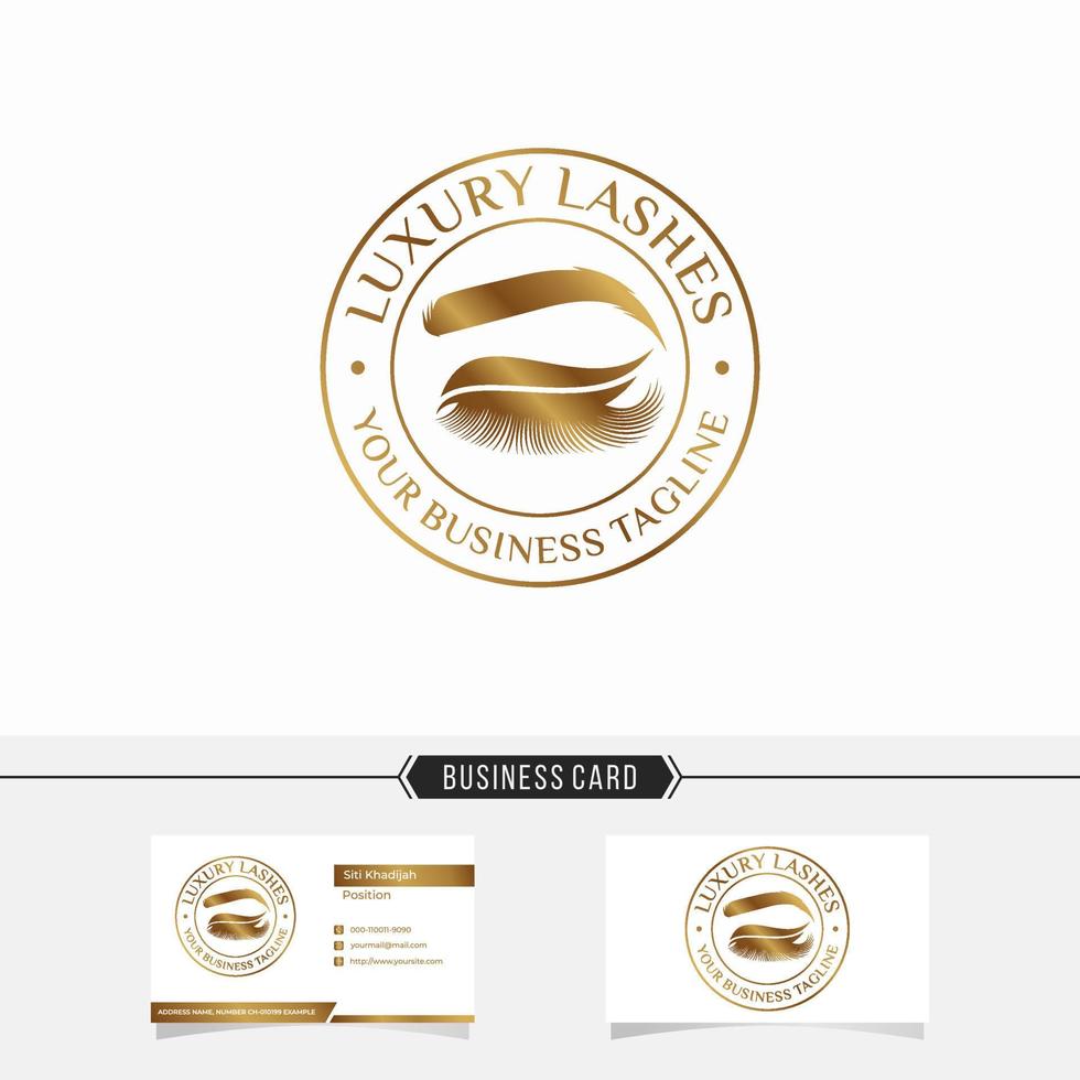 Luxury Beauty Eye Lashes Logo Vector Template