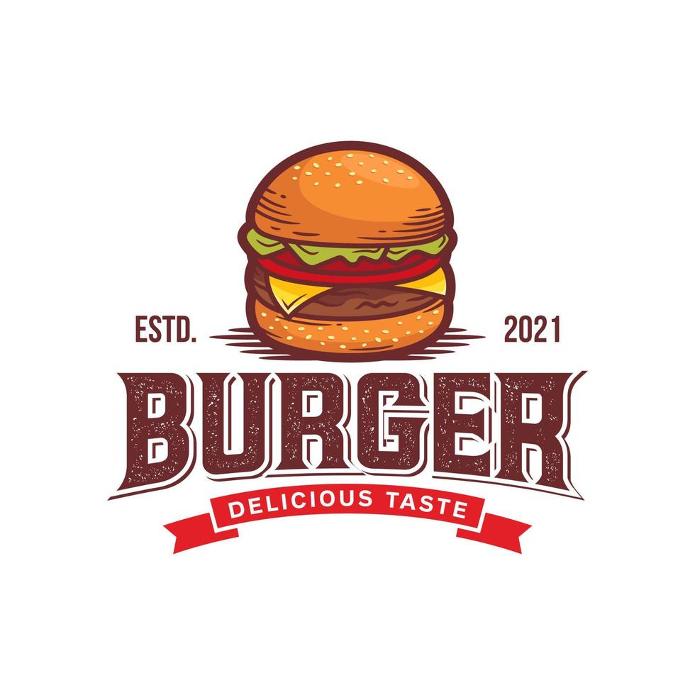 hamburguesas calientes vector logo ilustración. emblema de hamburguesas modernas. arte vectorial