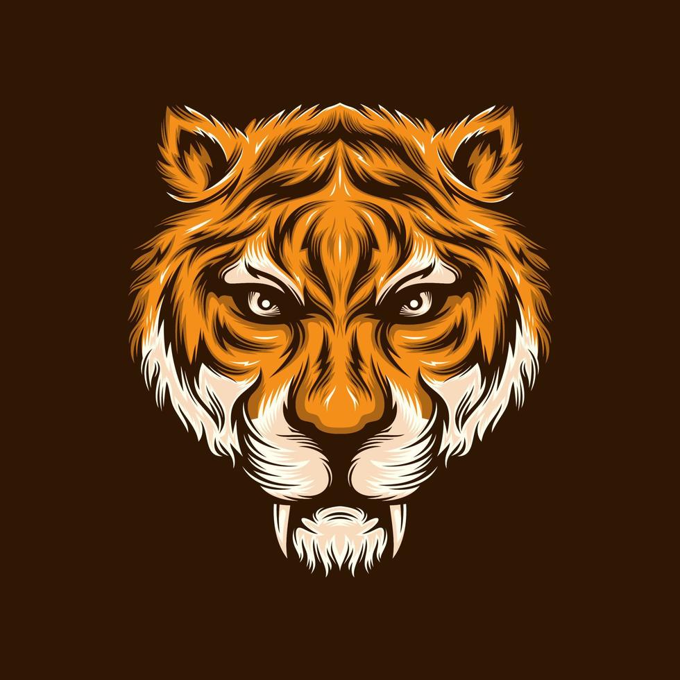 Ilustración de vector de diseño de logotipo de mascota de tigre