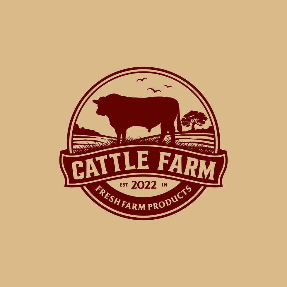 Cattle Farm Logo Vector Template