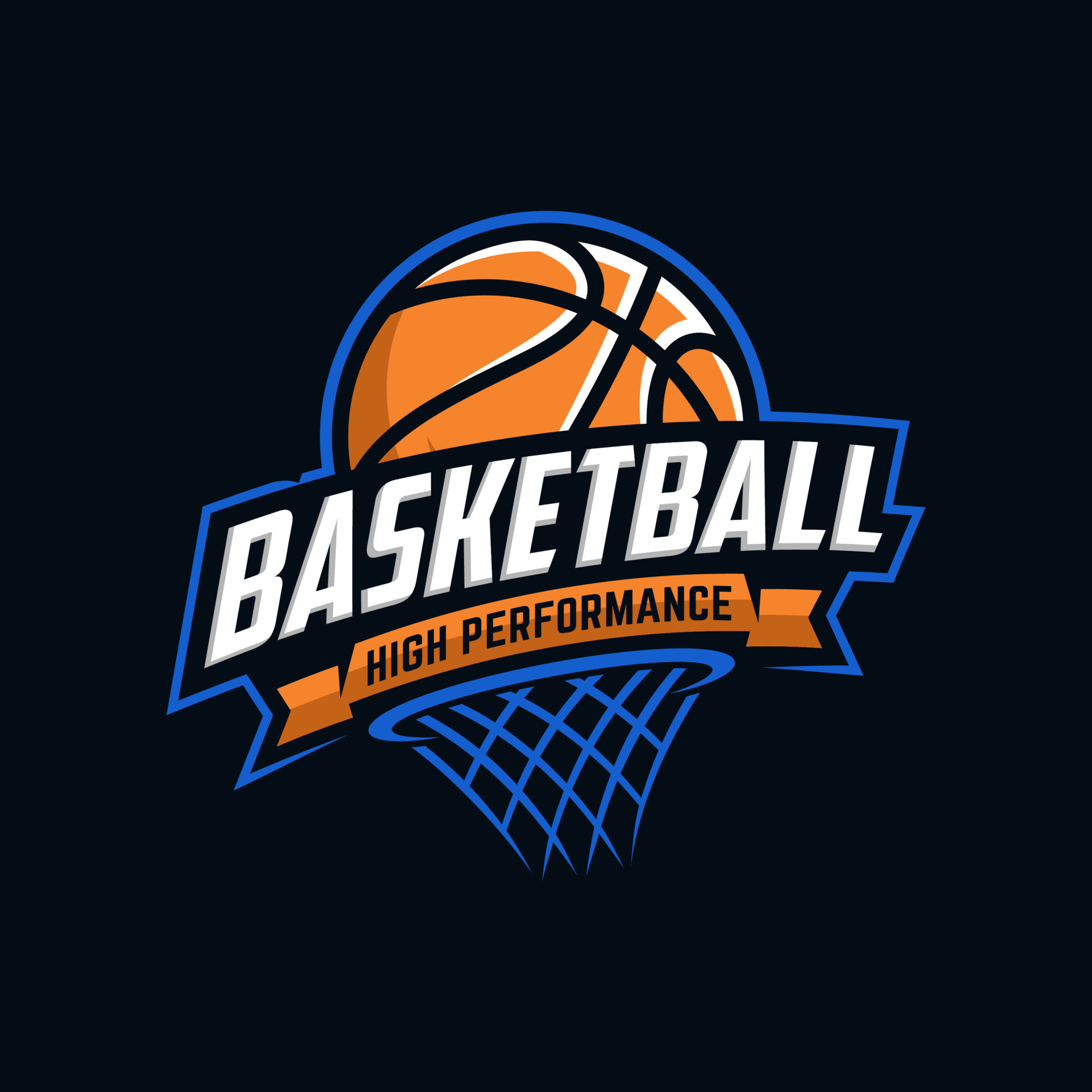 Basketball club logo, emblem, designs with ball. Sport badge vector