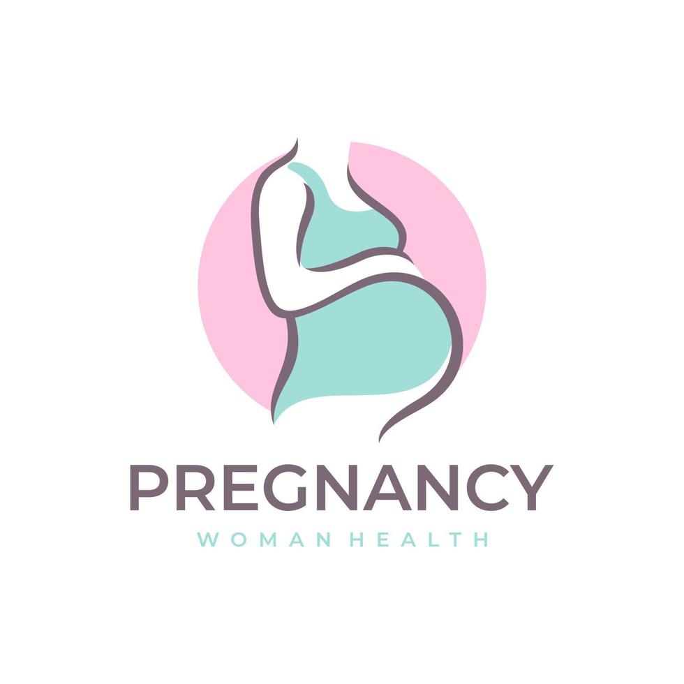 Pregnancy Pregnant Woman Maternal Logo Vector Icon Illustration