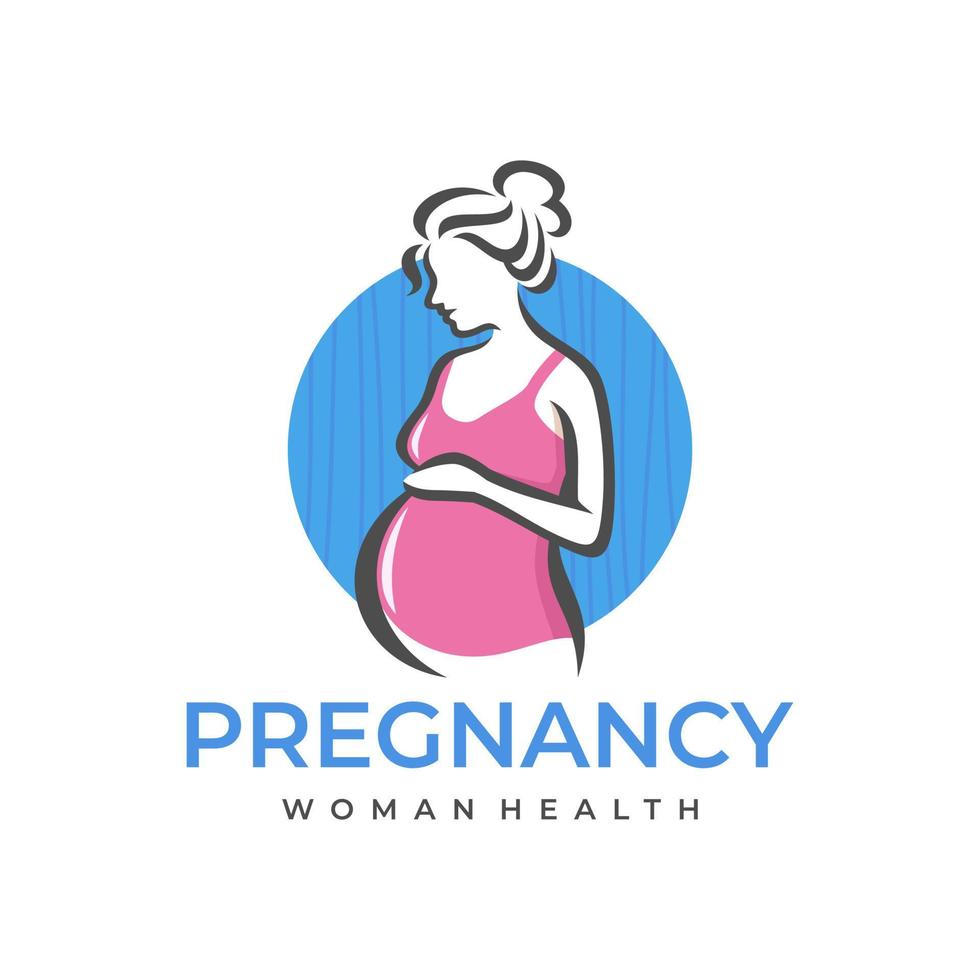 Pregnancy Pregnant Woman Maternal Logo Vector Icon Illustration