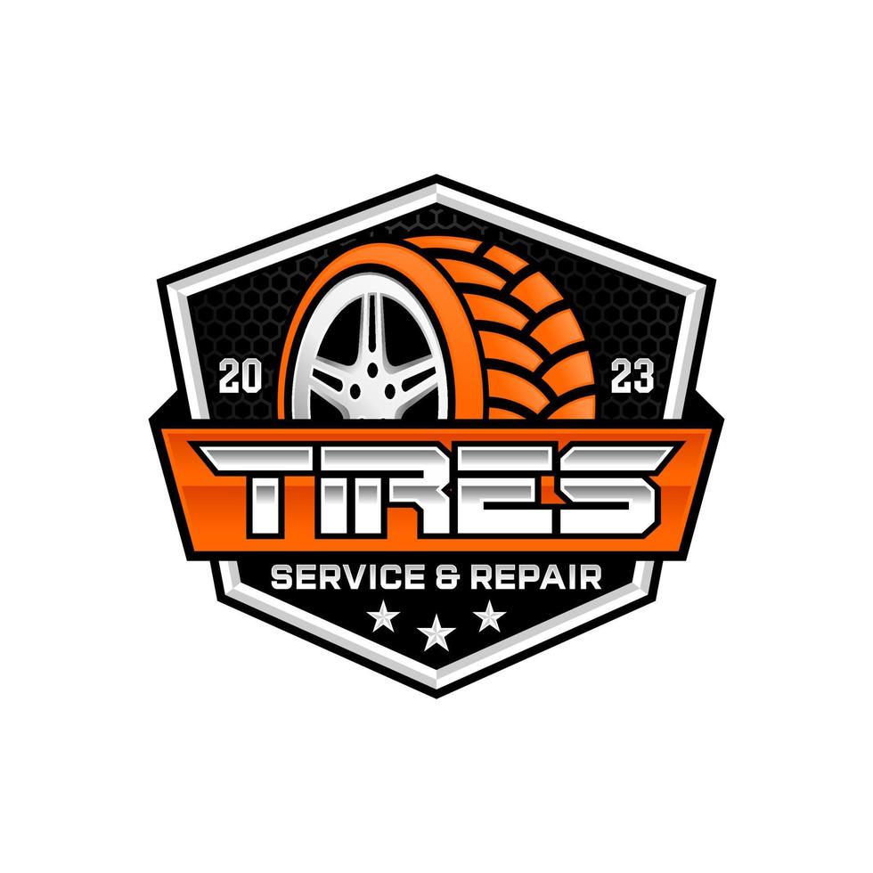 Tires logo design template, silhouette wheel vector illustration.