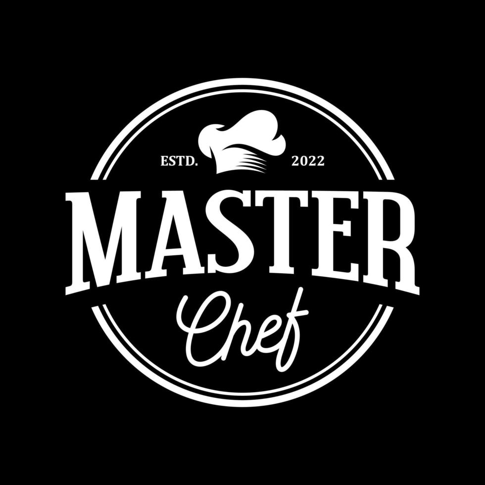 plantilla de vector de logotipo de diseño vintage de chef de cocina