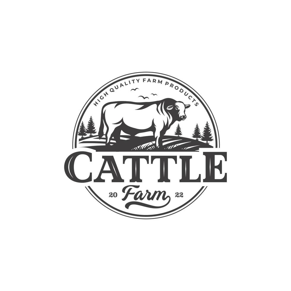 Cattle Farm Logo Vector Template