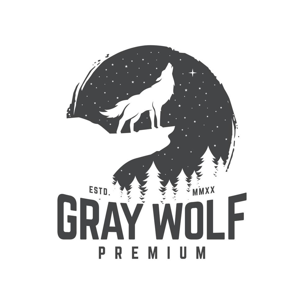 Wolf head Vector illustration. Wolf Vintage Logo Stock Vector.