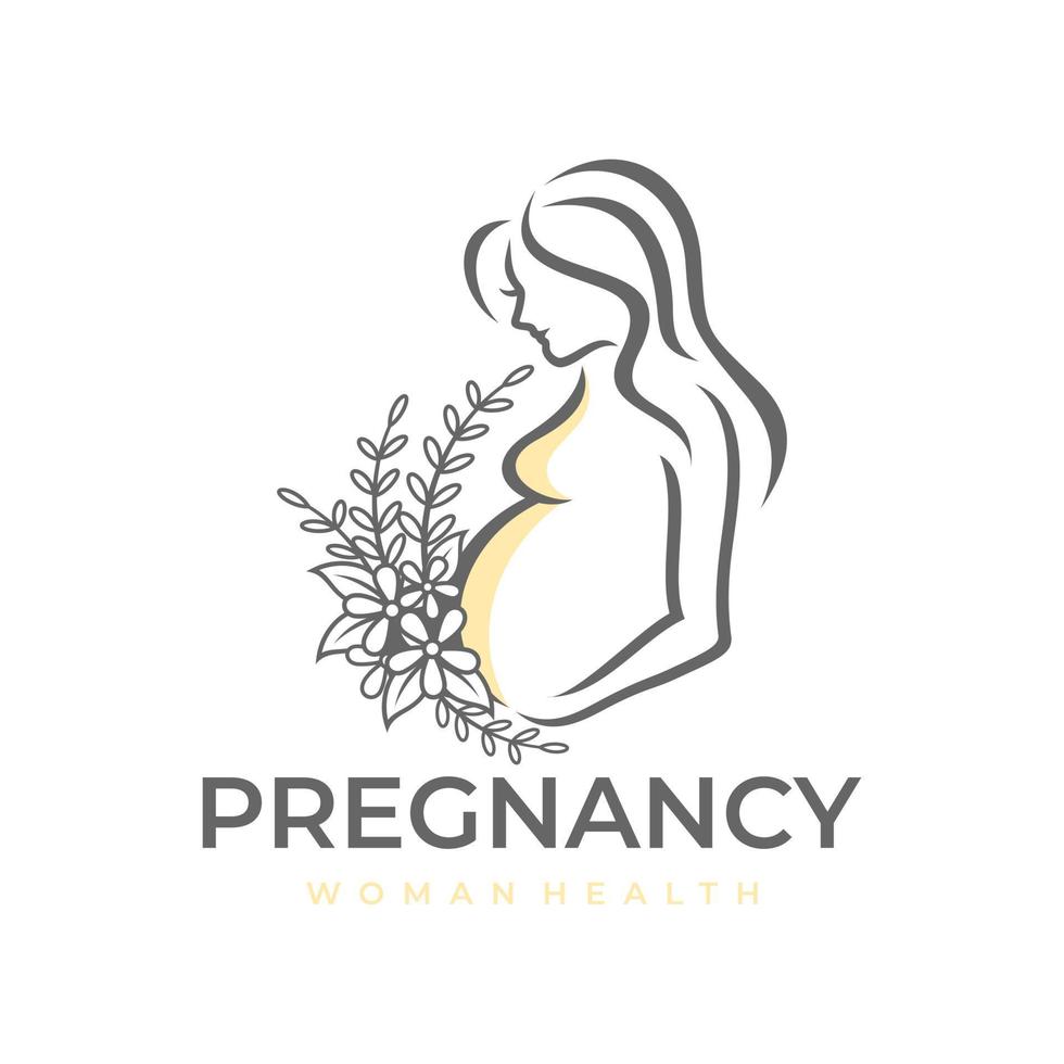 Pregnancy Pregnant Woman Maternal Logo Vector Icon Illustration