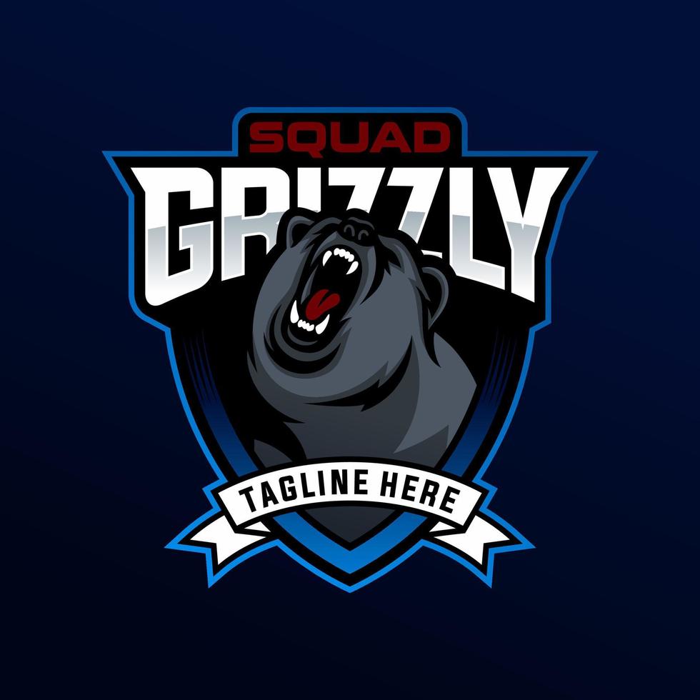 Modern professional grizzly bear logo vector illustration for a sport team