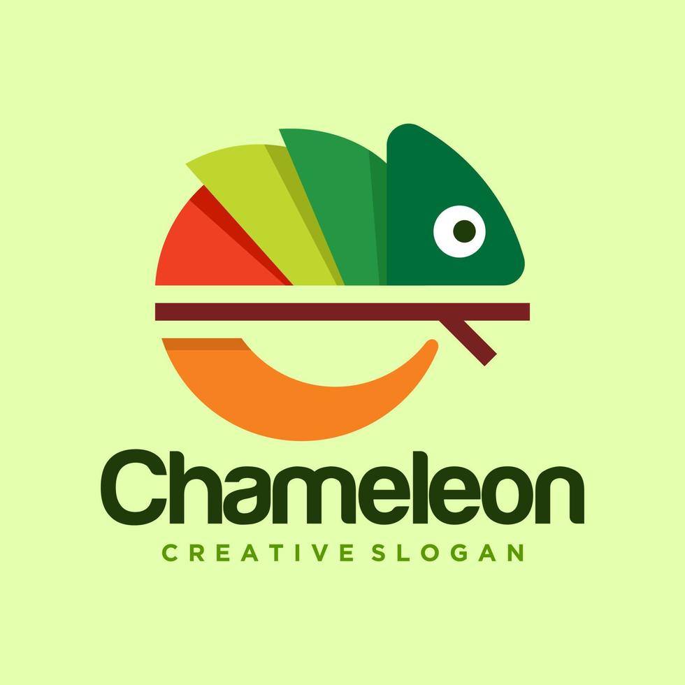 camaleón mascota logo diseño vector ilustración